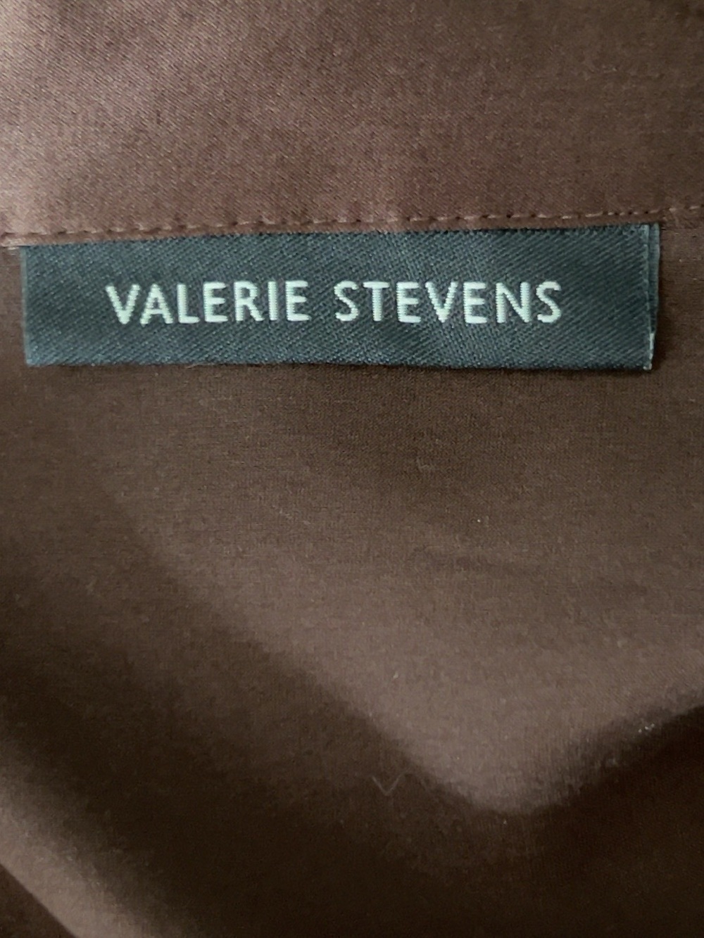 Valerie Stevens Chocolate Brown Silk Button Down Blouse Size L - Picture 7 of 9